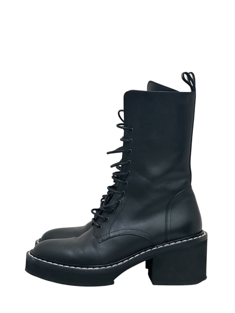 Khaite Black Leather Combat Boots Sz.38.5